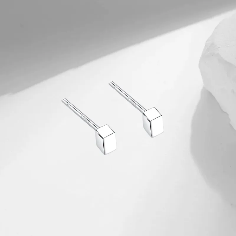 LUCA Sterling Silver Stud Earrings Unisex-2