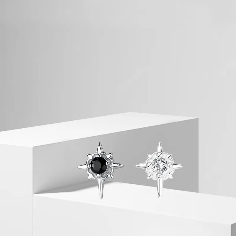 LUCA Zircon Stud Earrings Unisex-1