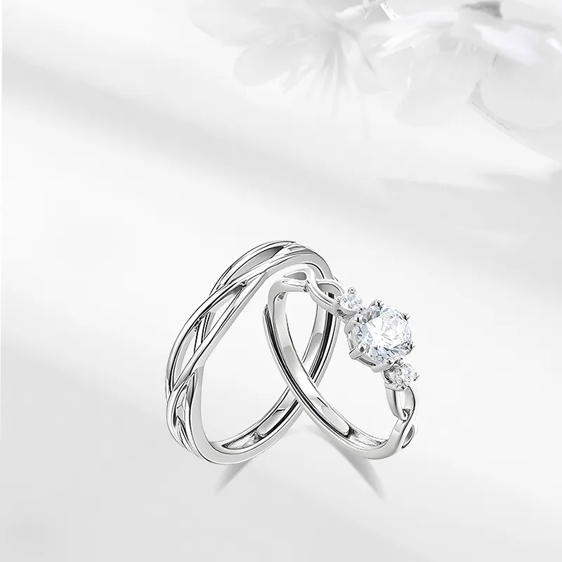 LUCA Sterling Silver Rings Unisex Silver white Gift Box-2