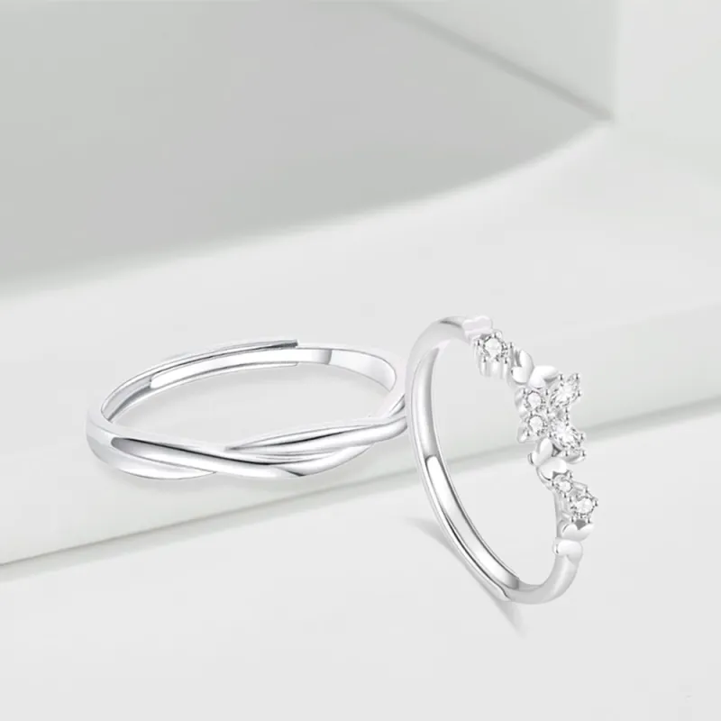 LUCA Sterling Silver S999 Silver Rings Unisex-4