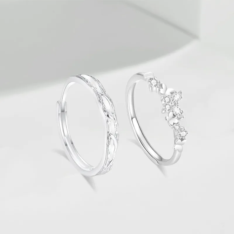 LUCA Sterling Silver Rings Unisex # Gift Box Set-4