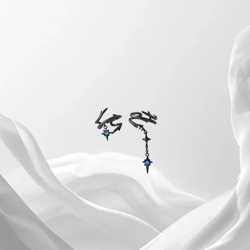 LUCA Zircon Clip On Earrings Unisex-5