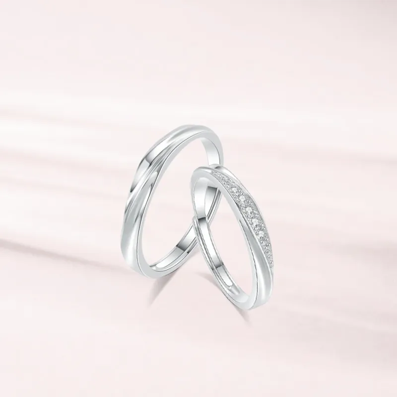 LUCA S999 Pure Rings Unisex Silver white Gift Box-5