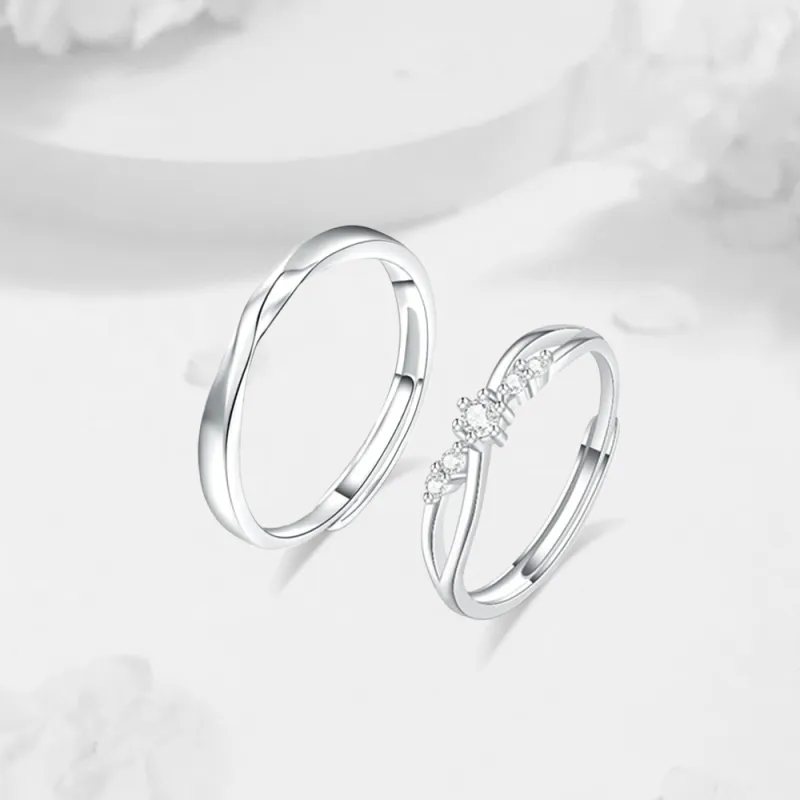 LUCA Sterling Silver Rings Unisex Silver White-5