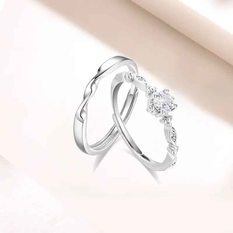 LUCA Sterling Silver Rings Unisex Silver White # Sweet Love Jewelry-4