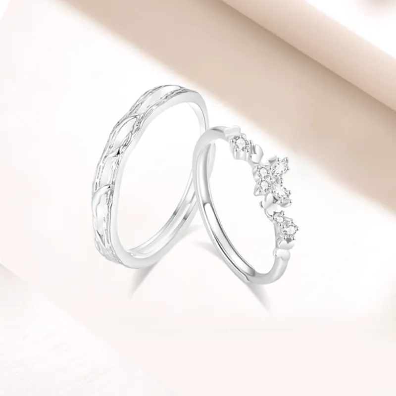LUCA Sterling Silver Rings Unisex # Gift Box Set-6