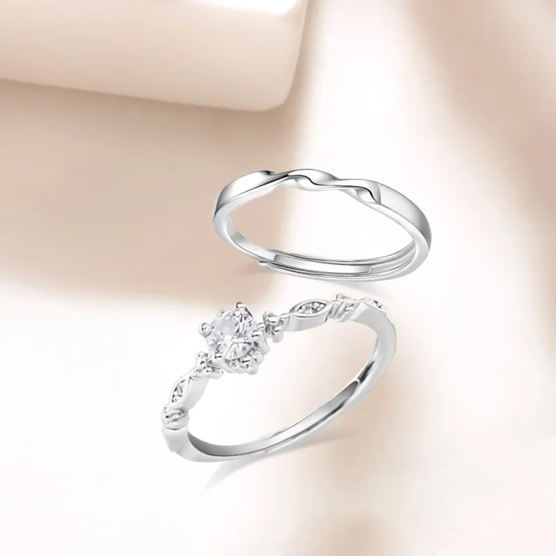 LUCA Sterling Silver Rings Unisex Silver White # Sweet Love Jewelry-3