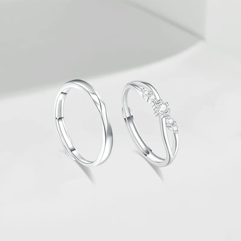 LUCA Sterling Silver Rings Unisex Silver White-6