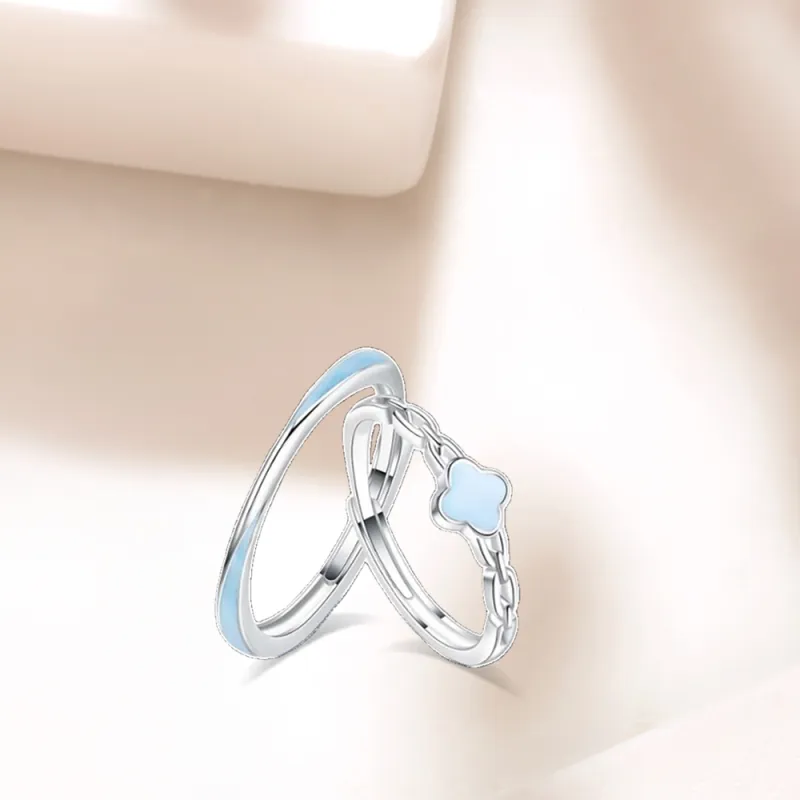 LUCA Sterling Silver Rings Unisex Silver White-2