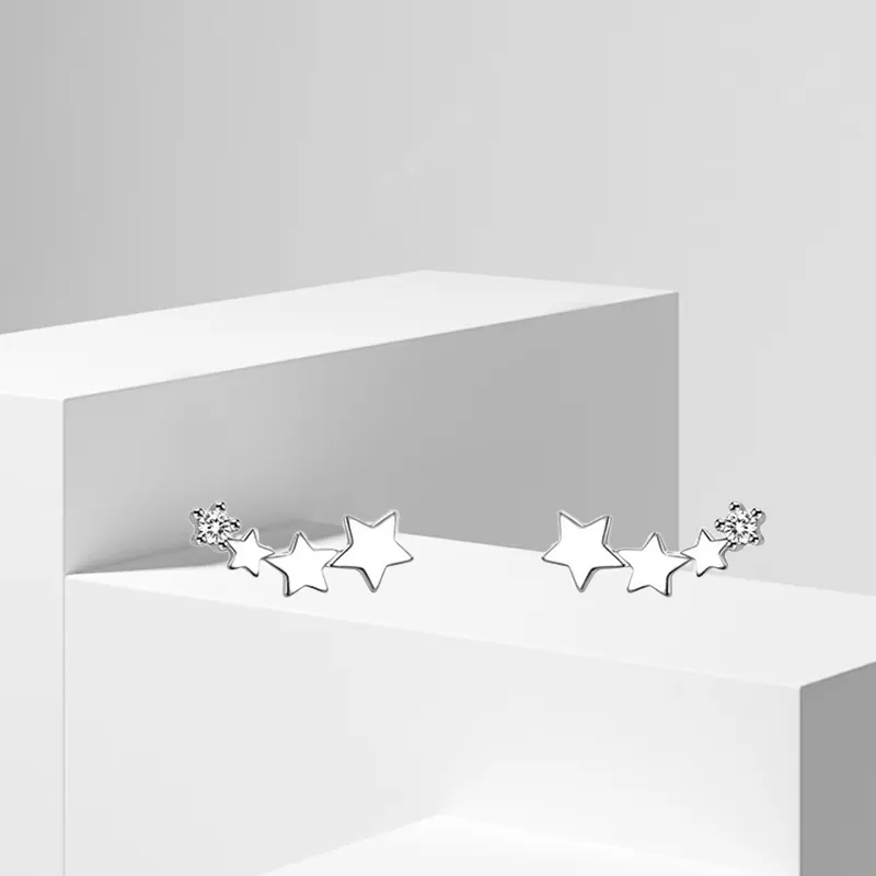 LUCA Zircon Stud Earrings Unisex-1