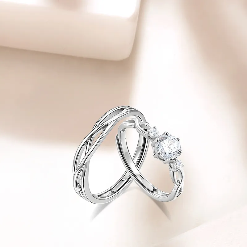 LUCA Sterling Silver Rings Unisex Silver white Gift Box-5