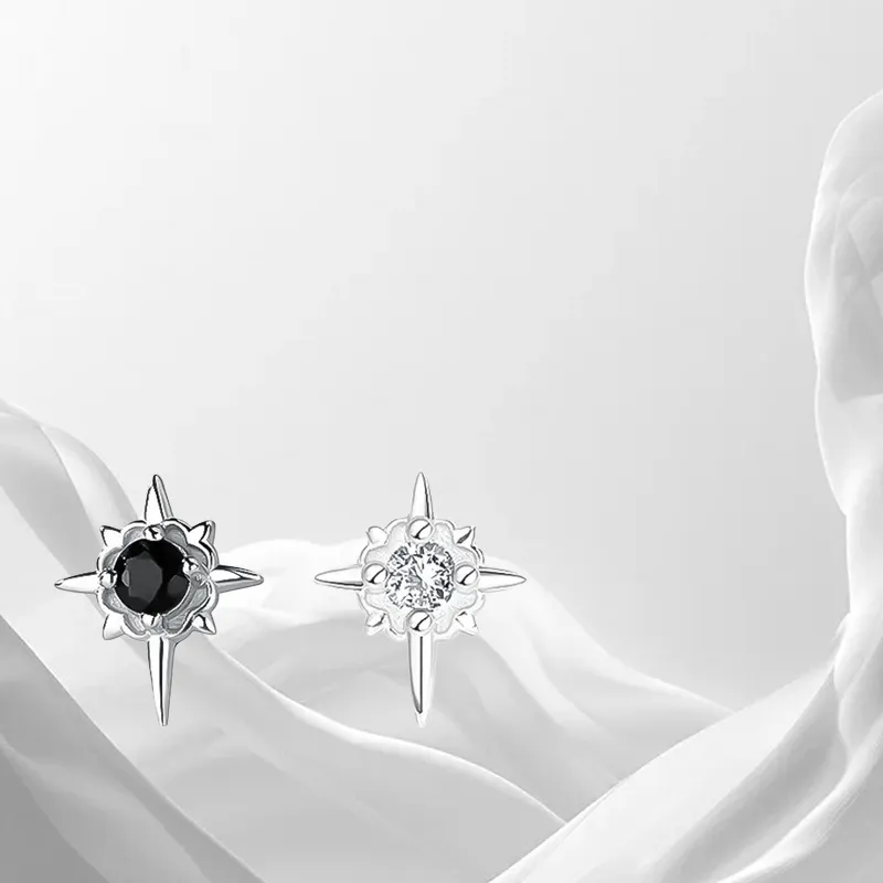 LUCA Zircon Stud Earrings Unisex-3