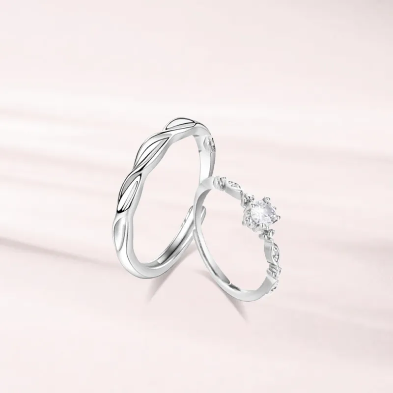 LUCA S999 Silver Rings Unisex Silver white Gift Box-3