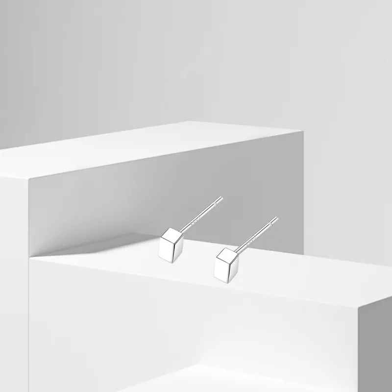 LUCA Sterling Silver Stud Earrings Unisex-1