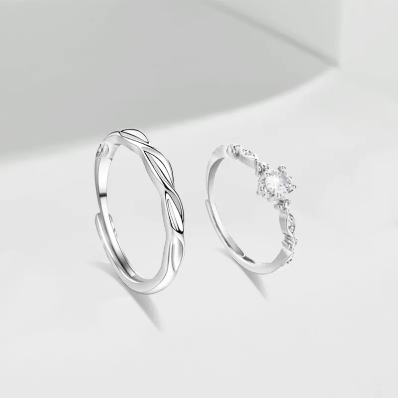 LUCA S999 Silver Rings Unisex Silver white Gift Box-4