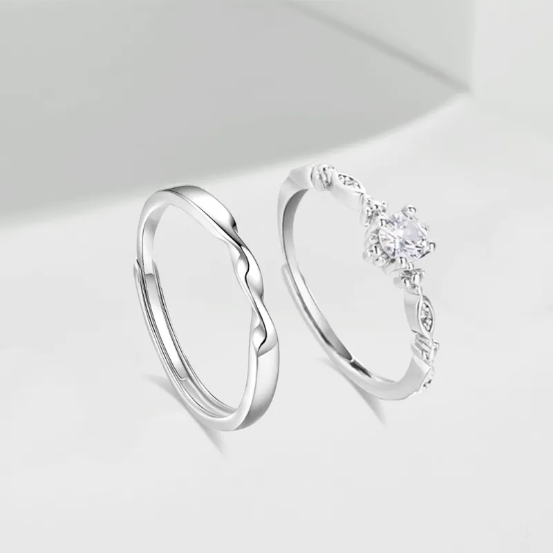 LUCA Sterling Silver Rings Unisex Silver White # Sweet Love Jewelry-2