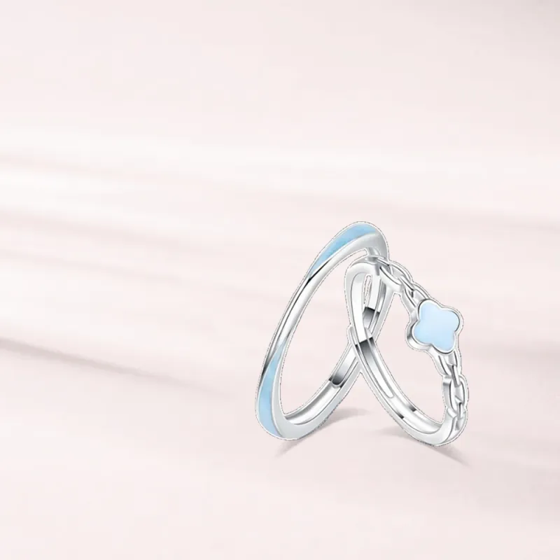 LUCA Sterling Silver Rings Unisex Silver White-6