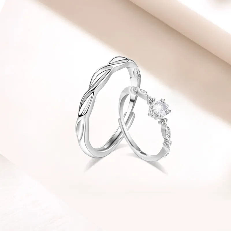 LUCA S999 Silver Rings Unisex Silver white Gift Box-6