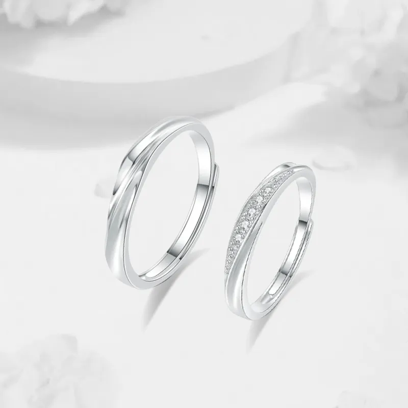 LUCA S999 Pure Rings Unisex Silver white Gift Box-3