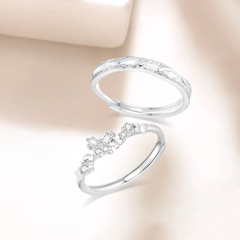 LUCA Sterling Silver Rings Unisex # Gift Box Set-3