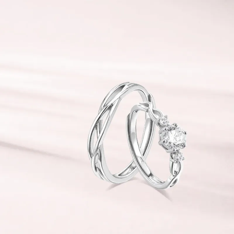 LUCA Sterling Silver Rings Unisex Silver White #Sweet Love Confession Box-6
