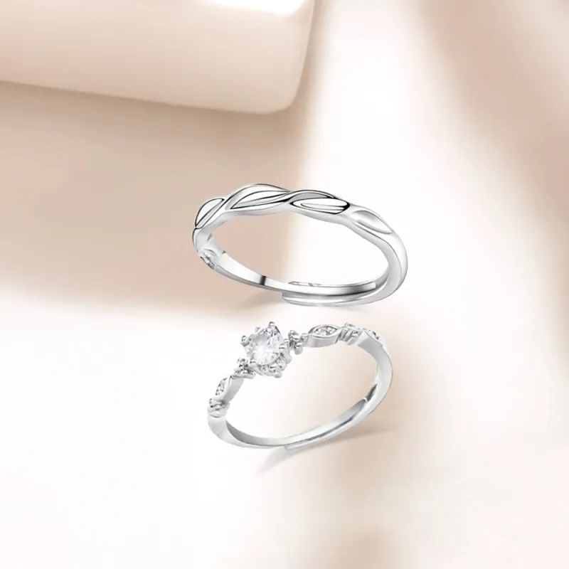 LUCA S999 Silver Rings Unisex Silver white Gift Box-1
