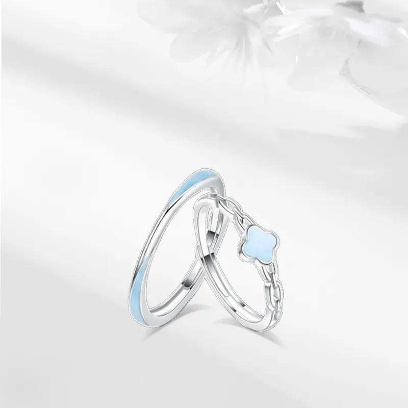 LUCA Sterling Silver Rings Unisex Silver White-7