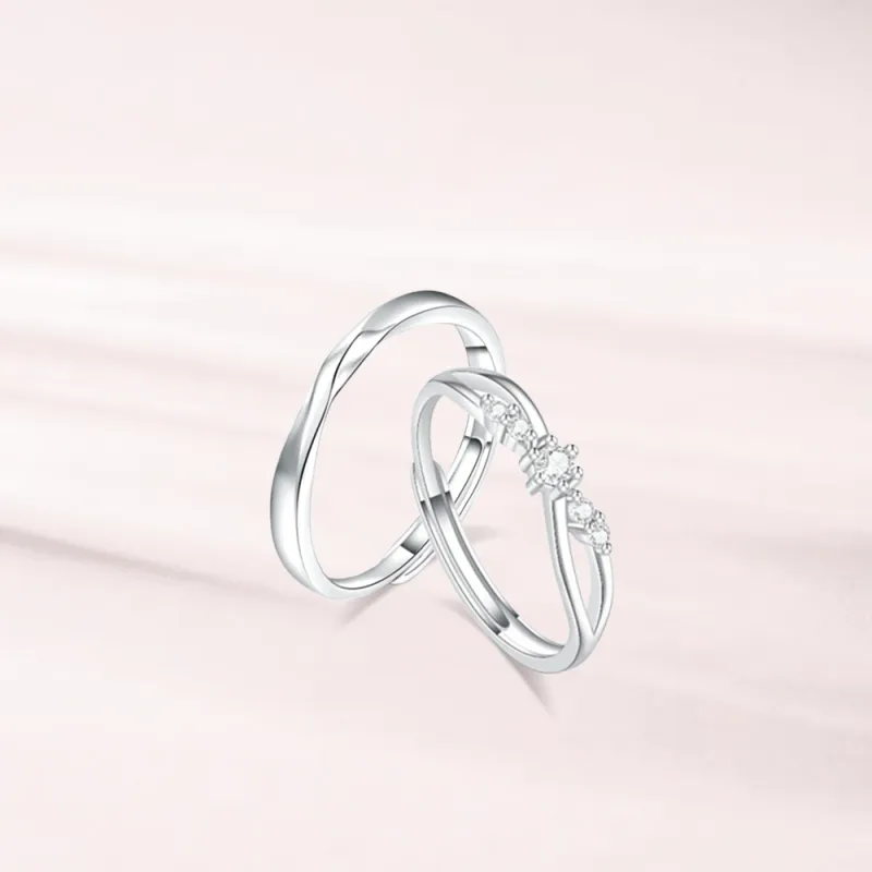 LUCA Sterling Silver Rings Unisex Silver White-4