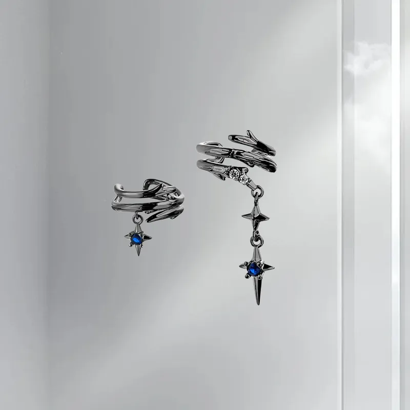 LUCA Zircon Clip On Earrings Unisex-5