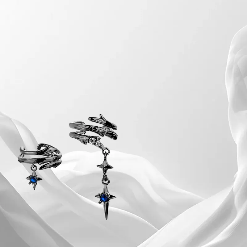 LUCA Zircon Clip On Earrings Unisex-3