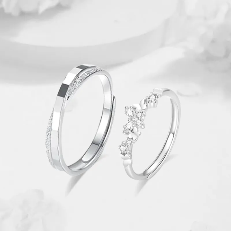 LUCA Sterling Silver Rings Unisex Gift Box Set-3