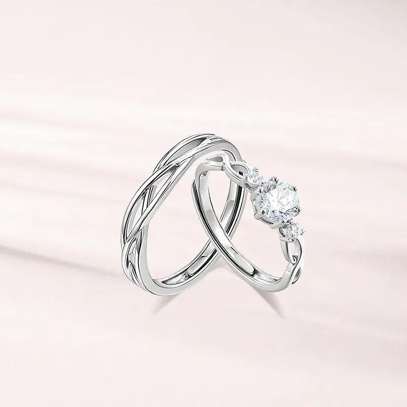LUCA Sterling Silver Rings Unisex Silver white Gift Box-1