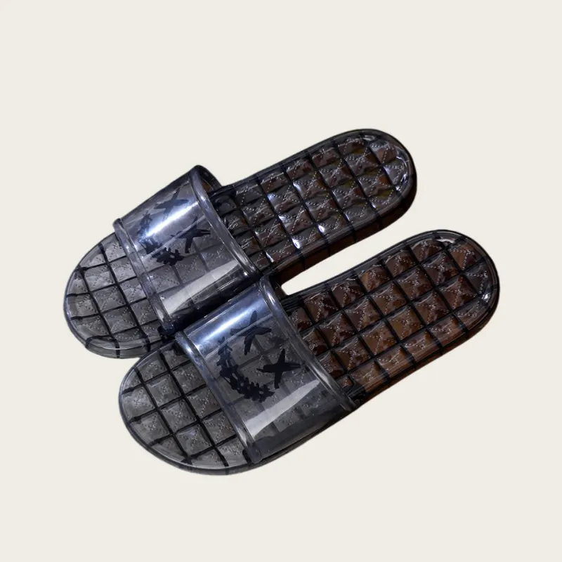YUZHAOLIN Home Transparent Jelly Slippers For Women's Summer Indoor Bathing Bathroom Crystal Slippers Unisex-3
