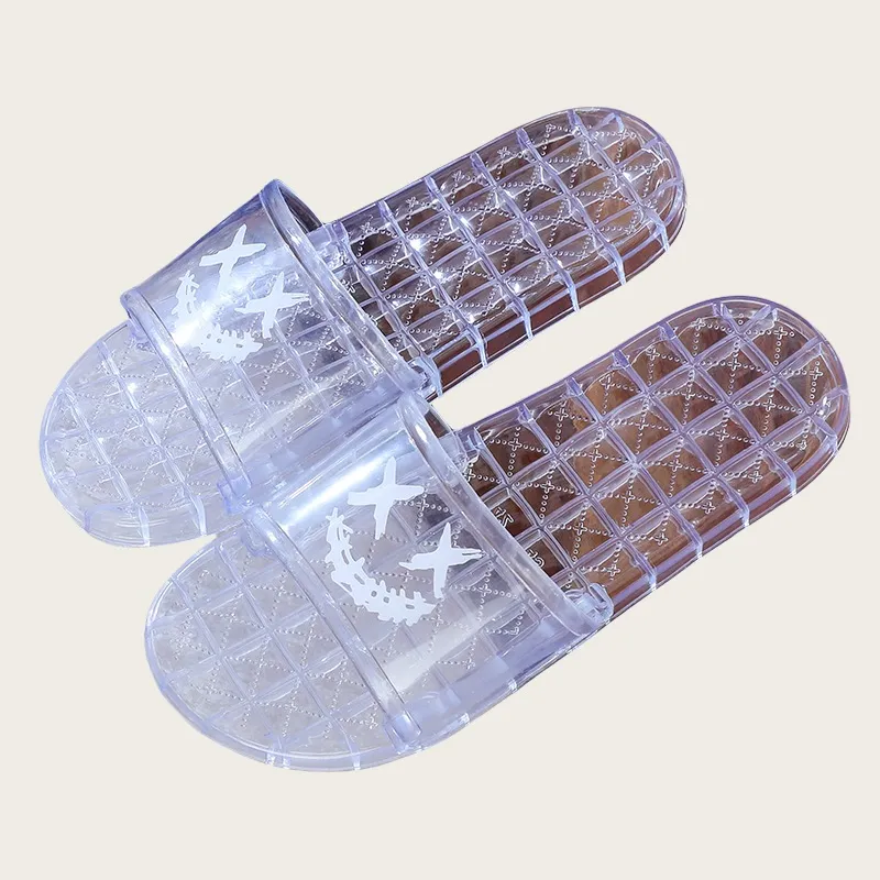 YUZHAOLIN Home Transparent Jelly Slippers For Women's Summer Indoor Bathing Bathroom Crystal Slippers Unisex-1