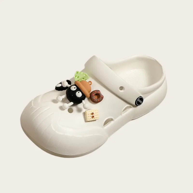 YUZHAOLIN DIY Clog Summer Wear Good Looking Slip Resistant Abrasion Resistant Couple Home Cute Coal Ball Clogs-1