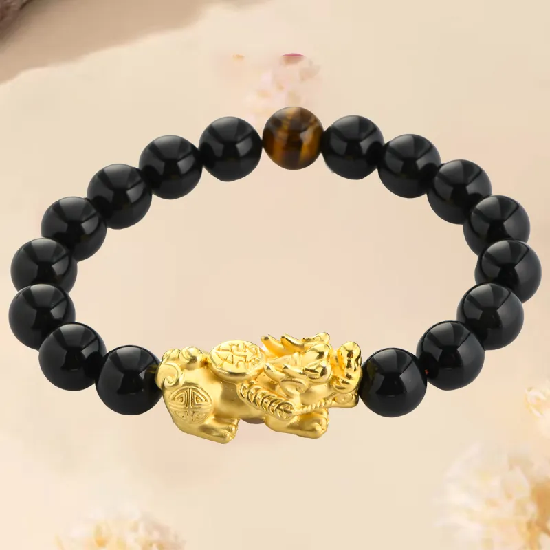 LONGFENGYUAN Obsidian Bracelets Men's-4