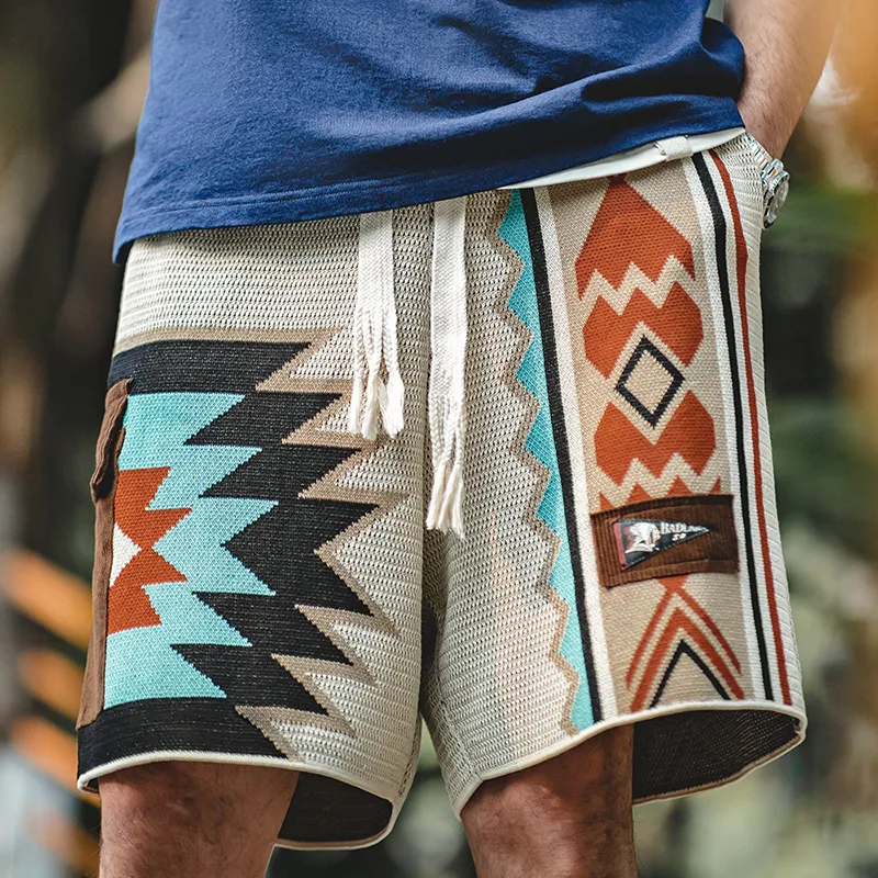 YOUSEKOO Casual Shorts Men Diamond Multicolor-5
