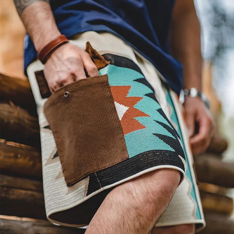 YOUSEKOO Casual Shorts Men Diamond Multicolor-3