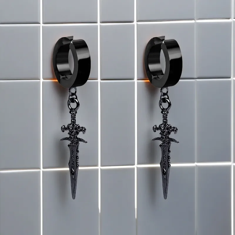 HAZYOU Alloy No-Hole Clip-on Earrings Unisex-2