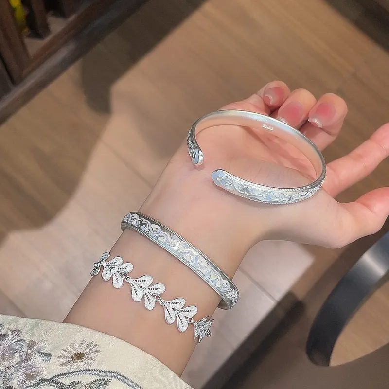 VXSAX 999 Fine Silver Bangles Women's-2