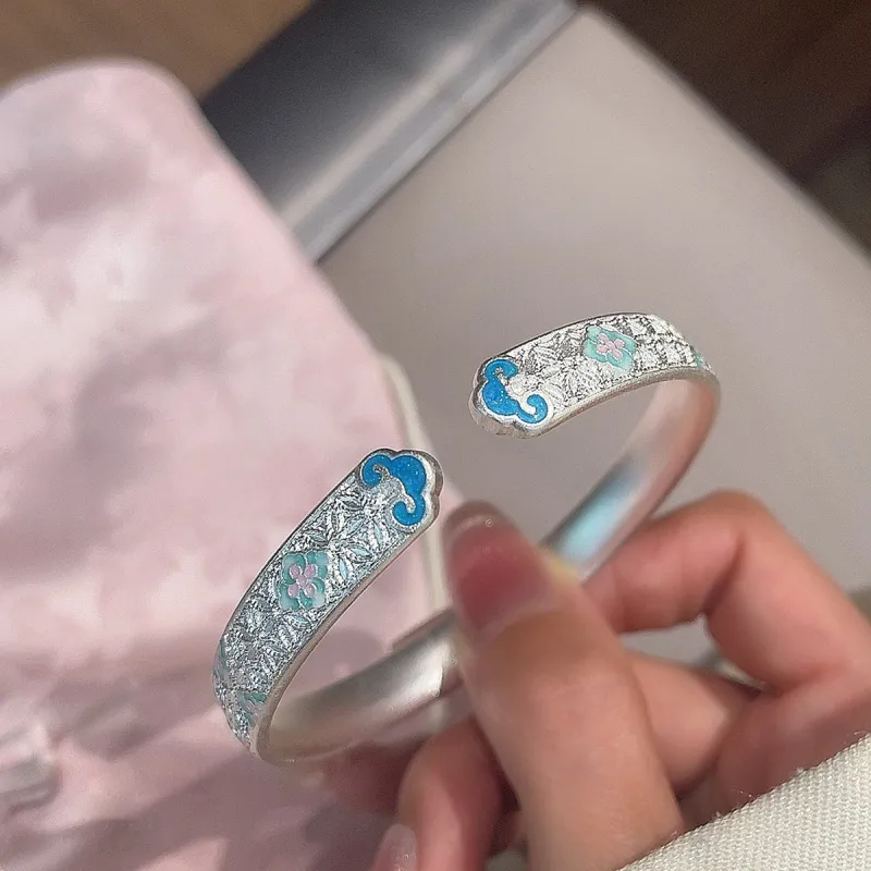 VXSAX 999 Fine Silver Bangles Women's Silver-3