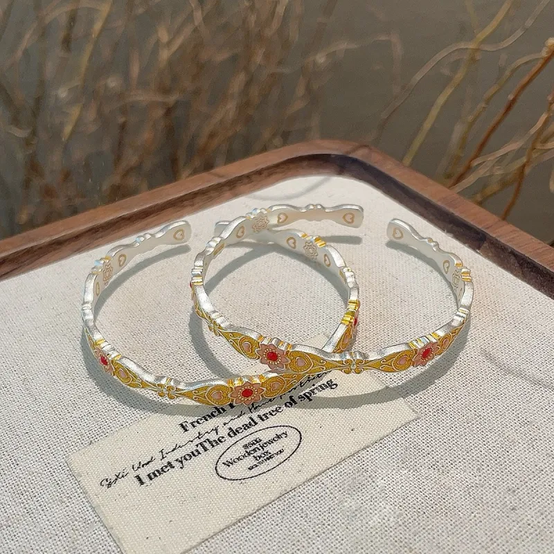VXSAX 999 Fine Silver Bangles Women's Silver-9