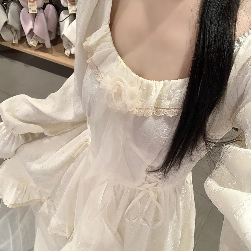 ORIGIN Long Sleeved Dress Women's Apricot-4