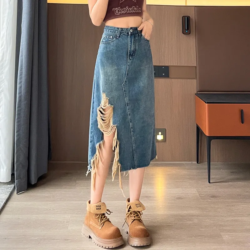 ORIGIN Denim Long Skirt Women's-4