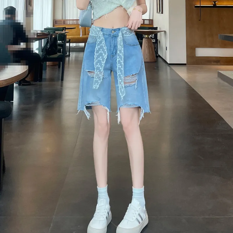 ORIGIN Denim Shorts Women's Light Blue-5