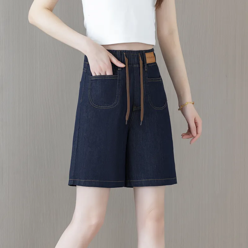 ORIGIN Denim Shorts Women's Denim Blue Five Button-4
