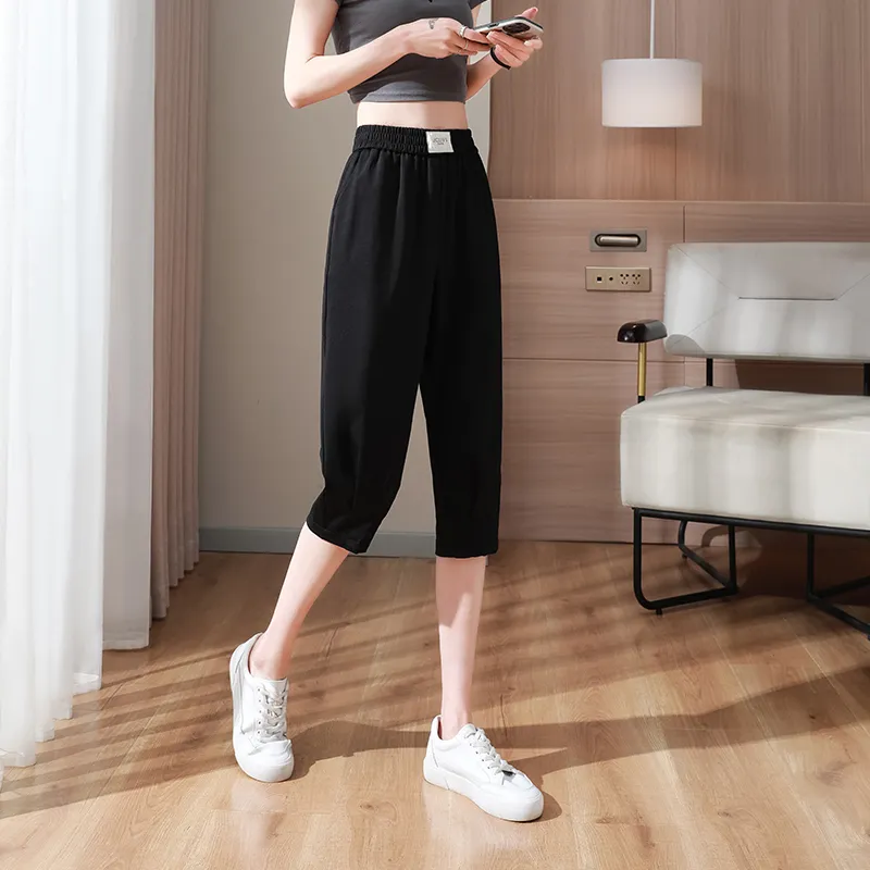 ORIGIN Casual Shorts Women's Black Capri Pants-4