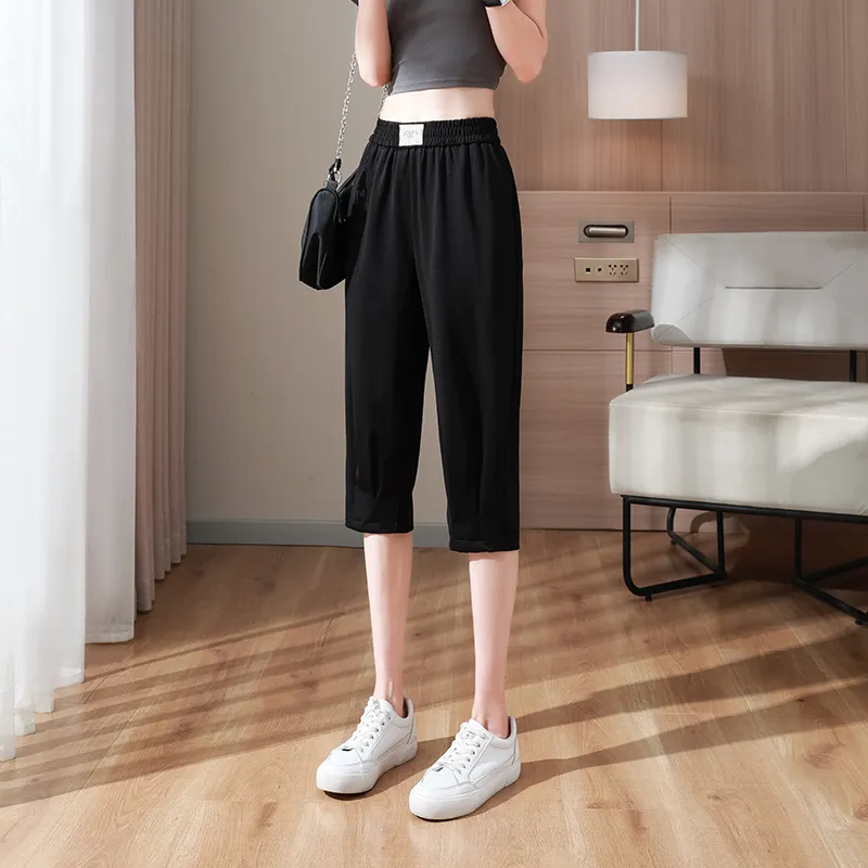 ORIGIN Casual Shorts Women's Black Capri Pants-3