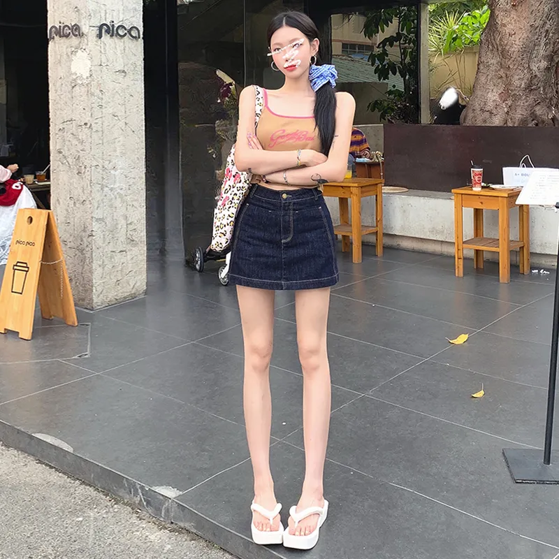 ORIGIN 2025 Summer Fitted Denim Short Skirts Women's-3