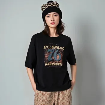 ORIGIN Regular Summer Trendy Women's T Shirt Niche Women's Black